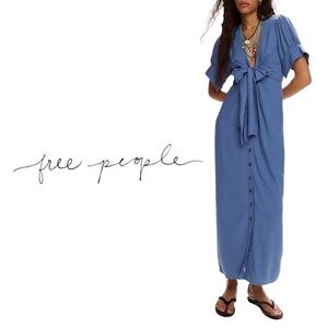 Free People Free-Est Vintage Summer Midi Dress - Harbor - Size XS